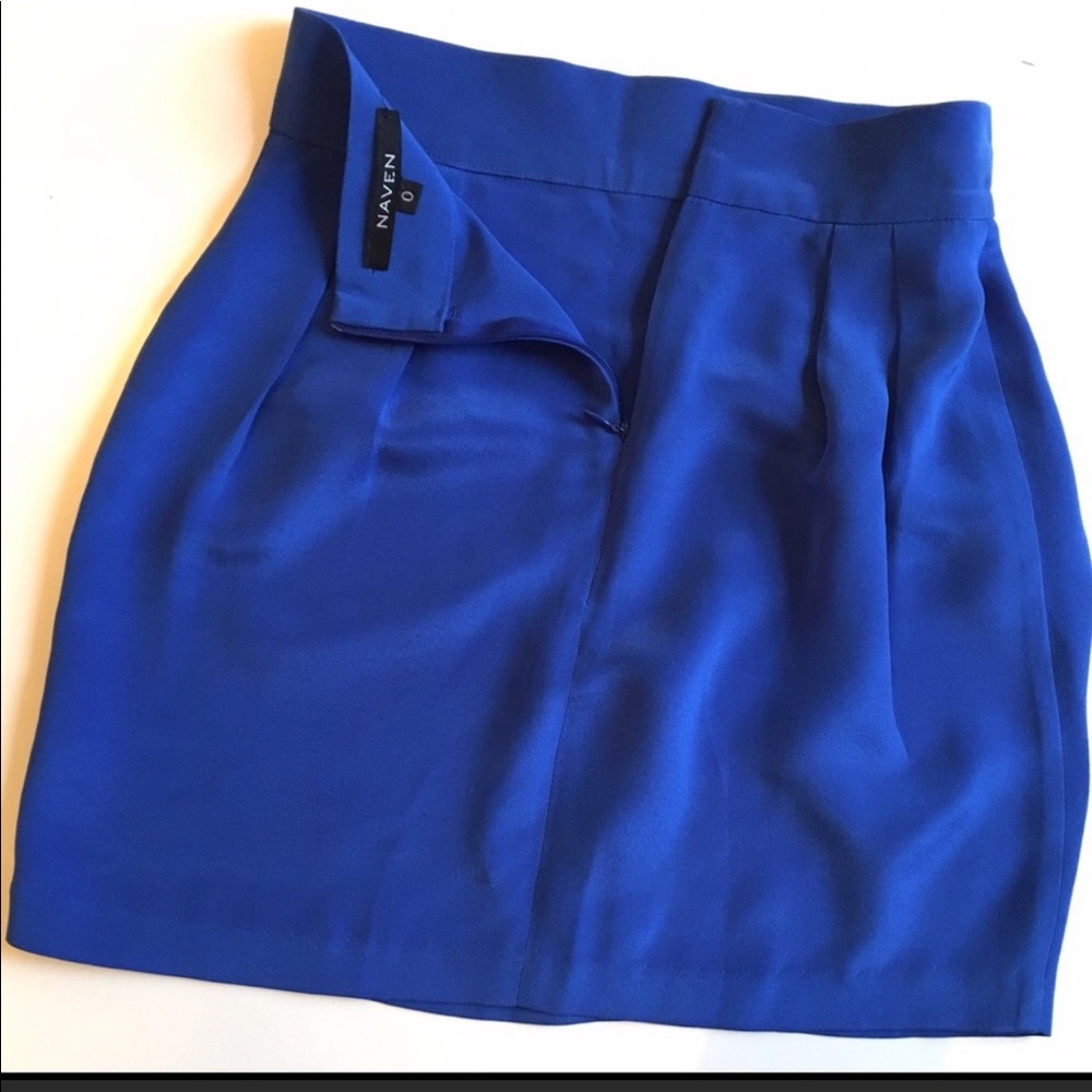 Naven cobalt clue skirt 100% silk